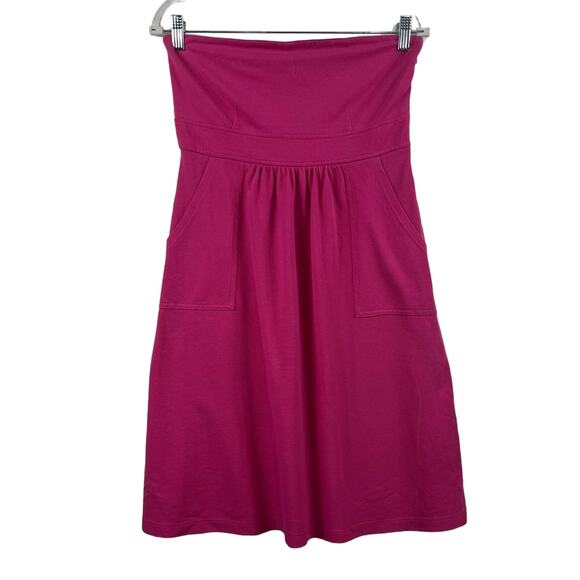 J. Crew Factory New Womens 6 Strapless Dress Barbiecore Pockets Mini Summer - Picture 1 of 8